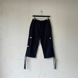 NWT Y2K Mariah Carey Dark Navy Blue Cropped Capri Cargo Pants Size 8